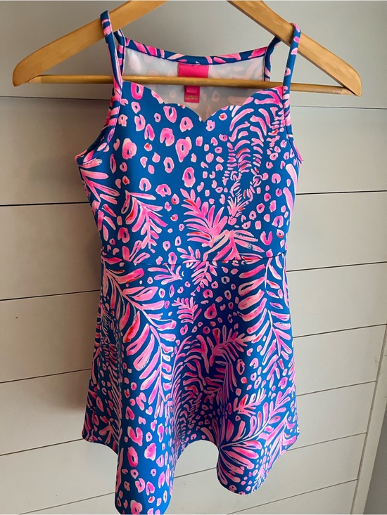Lilly Pulitzer Other - Lilly Pulitzer Girls Breelyn Blue and Pink Twirl Scallop top Dress Size 8